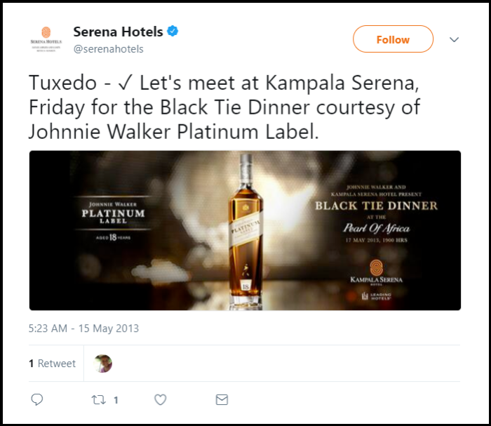 Serena Hotels Black Tie Dinner